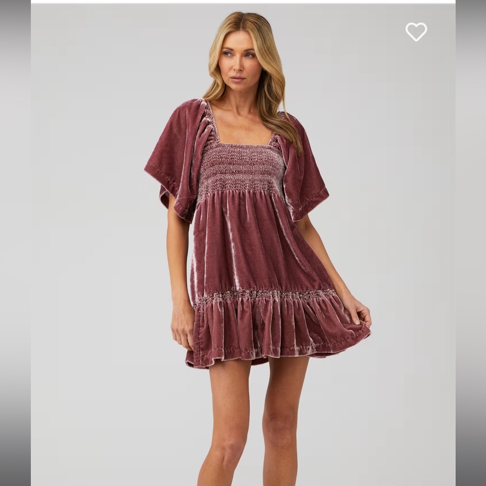 Free People Pink Smocked Babydoll Dress